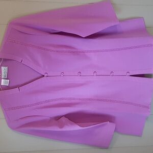 Kathy Che Light Lavender Button-Up Blouse Women's Size 14